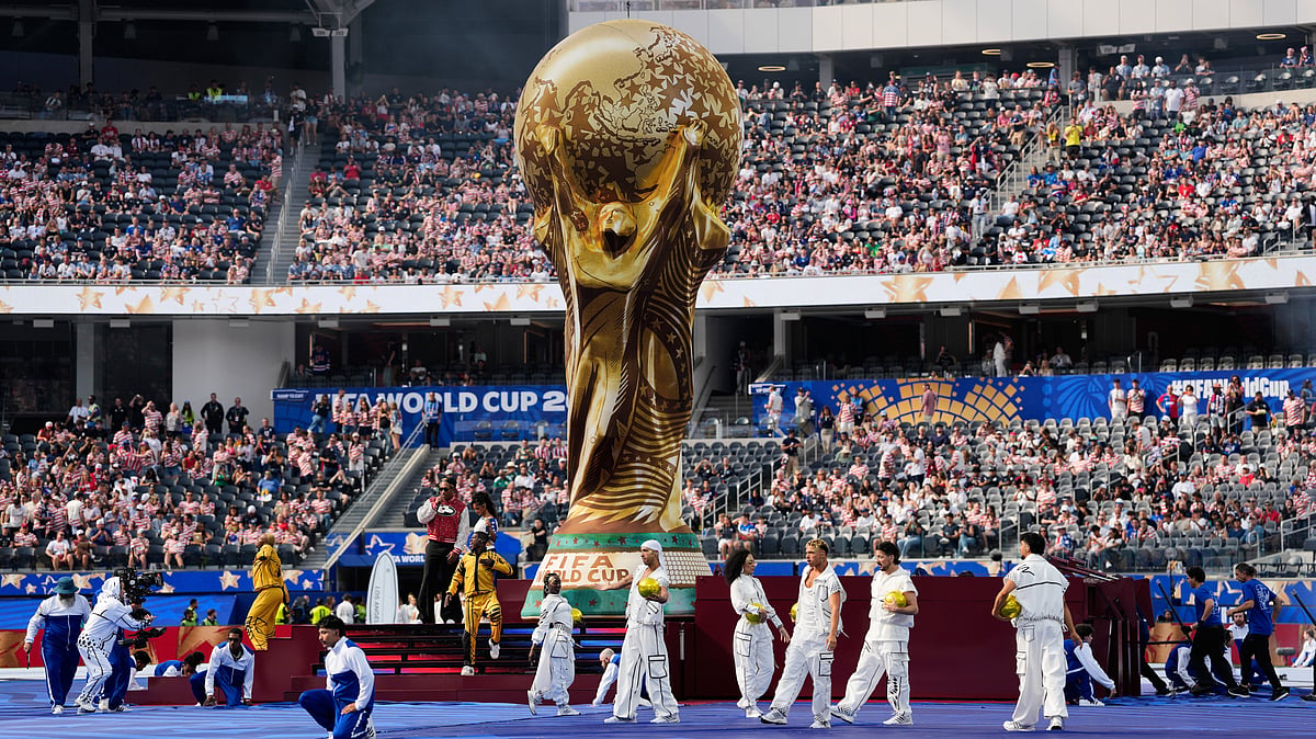 AP Photo/Andre Penner : Future and Tyla, center, perform during the opening ceremony for the FIFA World Cup 2026, Group D match between the United States and Paraguay in Inglewood, Calif., near Los Angeles, Friday, June 12, 2026.