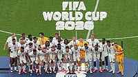 Marta Lavandier/AP Photo : England poses with their medals after winning the World Cup third-place playoff soccer match between France and England in Miami Gardens