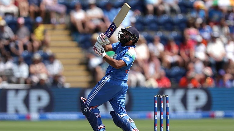 India's Rohit Sharma bats during the second ODI between England and India at Sophia Gardens, Cardiff, Wales, Thursday July 16, 2026. - | Photo: Steven Paston/PA via AP