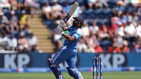 | Photo: Steven Paston/PA via AP : India's Rohit Sharma bats during the second ODI between England and India at Sophia Gardens, Cardiff, Wales, Thursday July 16, 2026. 