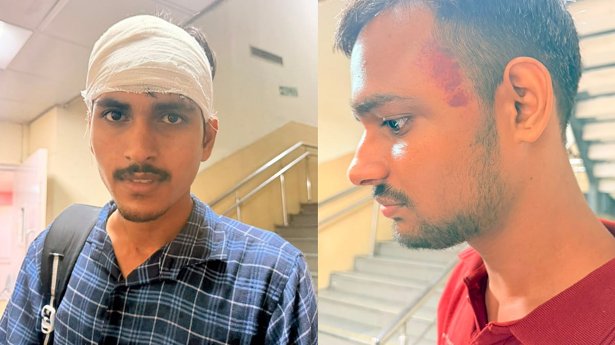 Injured students at Dr Ram Manohar Lohia Hospital   - Courtesy: Zenaira Bakhsh & Mrinalini Dhyani 