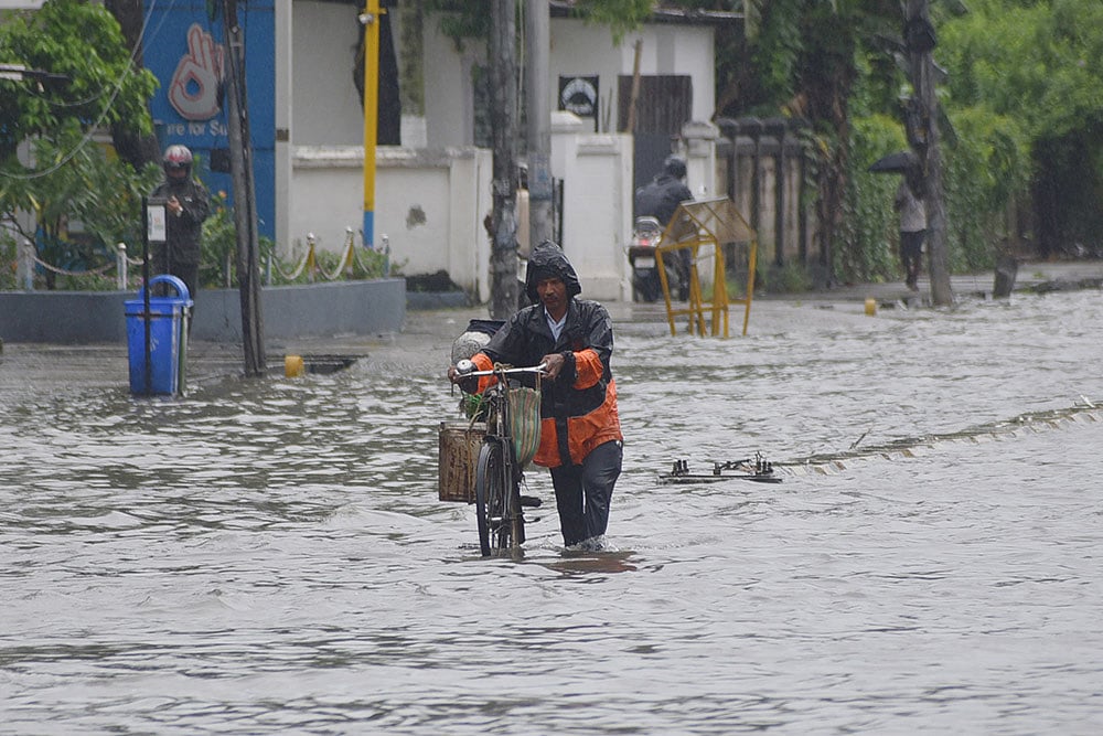 Waterlogging following rain in Guwahati