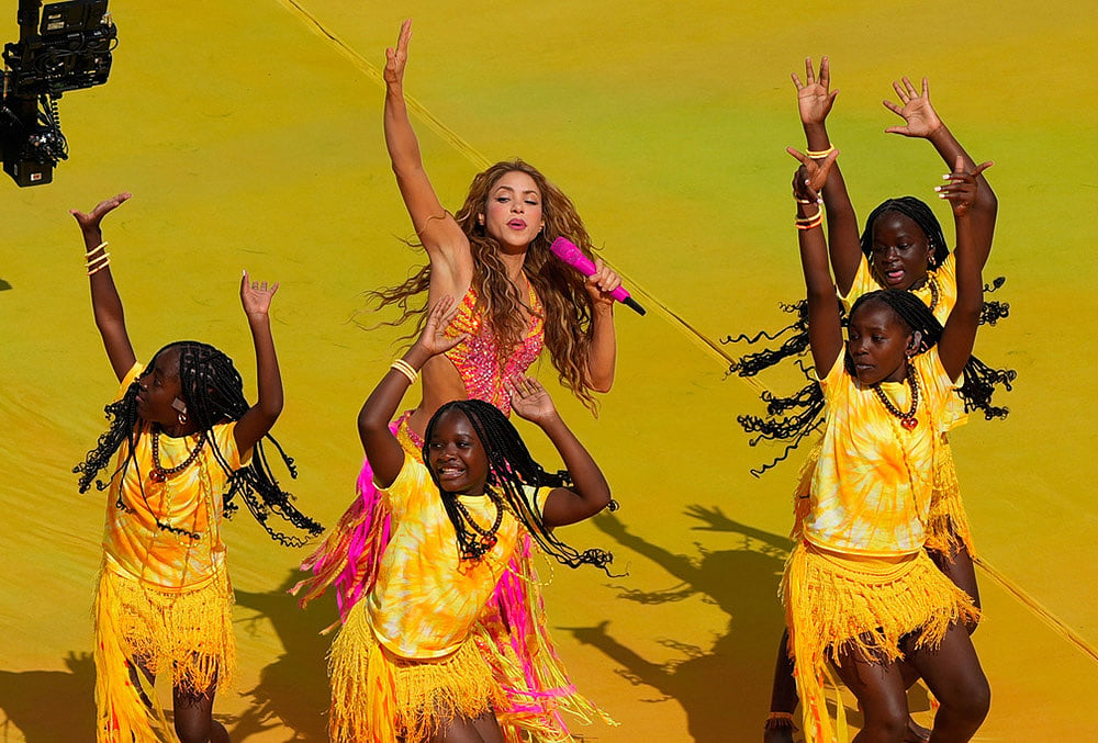 Shakira performs at halftime of the World Cup final