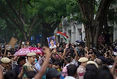 Cockroach Janata Party (CJP) supporters raise slogans, near Jantar Mantar - | Photo: PTI/Karma Bhutia
