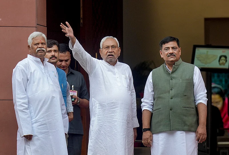 JD(U) president Nitish Kumar at Parliament