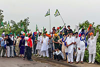 | Photo: PTI : Farmers march towards Delhi to participate in the Kisan Mahapanchayat against the proposed India-US trade deal, at Shambhu Border, Haryana, Tuesday, July 21, 2026. 