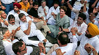Rahul Gandhi Leads Congress Sit-In Near PM's Residence Over Alleged NEET Irregularities | Photo: PTI : Leader of Opposition in the Lok Sabha Rahul Gandhi with Congress MPs Priyanka Gandhi Vadra, KC Venugopal and others stage a sit-in protest near the Prime Minister's residence over alleged irregularities in the NEET examination, in New Delhi, Tuesday, July 21, 2026.