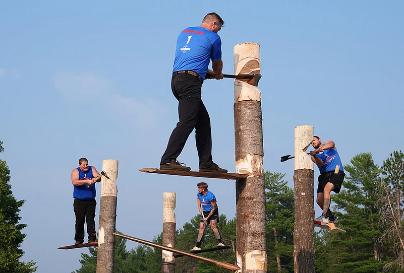 Flying axes and rolling logs at the Lumberjack World Championships