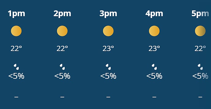 India Vs Zimbabwe, 1st T20I: Hourly Weather