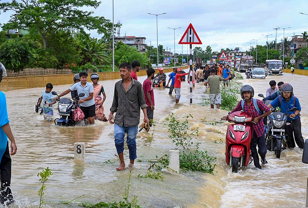 Floodwaters submerge highway in Upper Assam