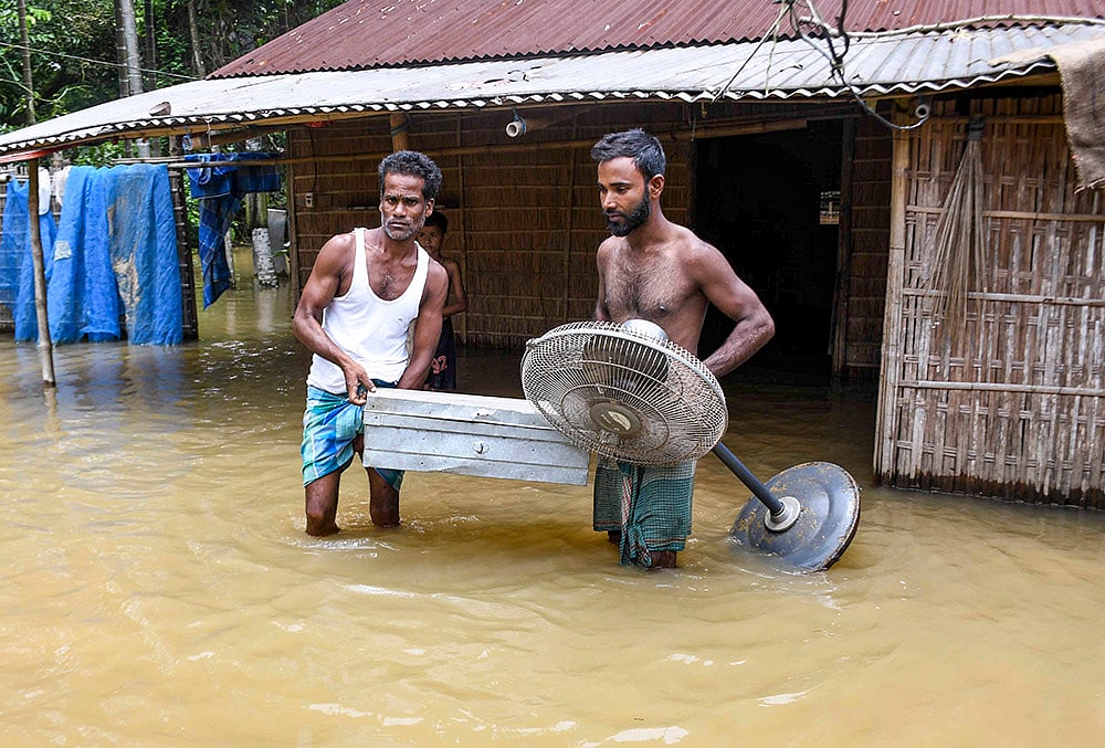 Flood-hit area in Assam