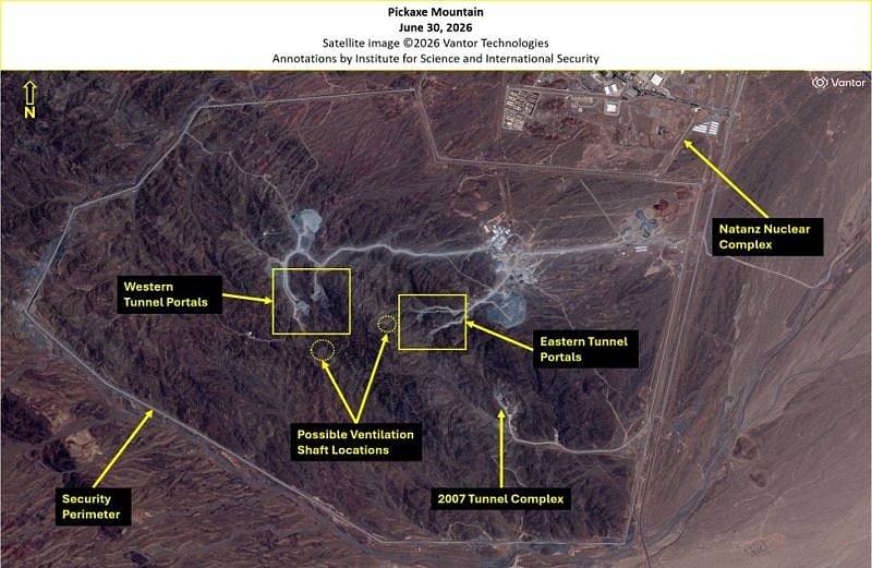A June 30, 2026, Vantor Technologies image overview of Pickaxe Mountain.