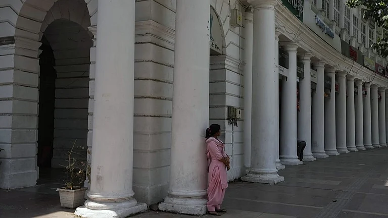 Connaught Place businesses will close by 6.30 pm on Thursday due to ongoing protests. - | Photo: Suresh K Pandey for Outlook India