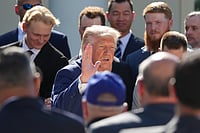 Trump Says US-Iran Talks To Resume On Monday After Holding Off Planned Strikes | Photo: AP/Alex Brandon : Speaking to reporters aboard Air Force One, Trump said the United States had been preparing for military action but was now pursuing negotiations instead.