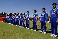 India Vs Zimbabwe Toss Update, 2nd T20I: Men In Blue Bat First In Harare Against ZIM - Check Playing XIs | Photo: AP/Wonder Mashura : India players line up for the first T20 cricket match between Zimbabwe and India in Harare, Zimbabwe, Thursday, July 23, 2026.