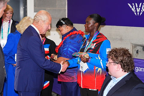 King Charles III and Queen Camilla meet 2026 Commonwealth Games baton bearers during a reception for representatives of Governments, the Commonwealth and the Games, at The Hydro in Glasgow, Scotland, ahead of the opening ceremony of the 2026 Commonwealth Games.