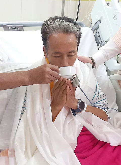Educator and climate activist Sonam Wangchuk ends his 26-day indefinite hunger strike after the government assured him that his demands would be met, at Medanta Hospital, in Gurugram. 