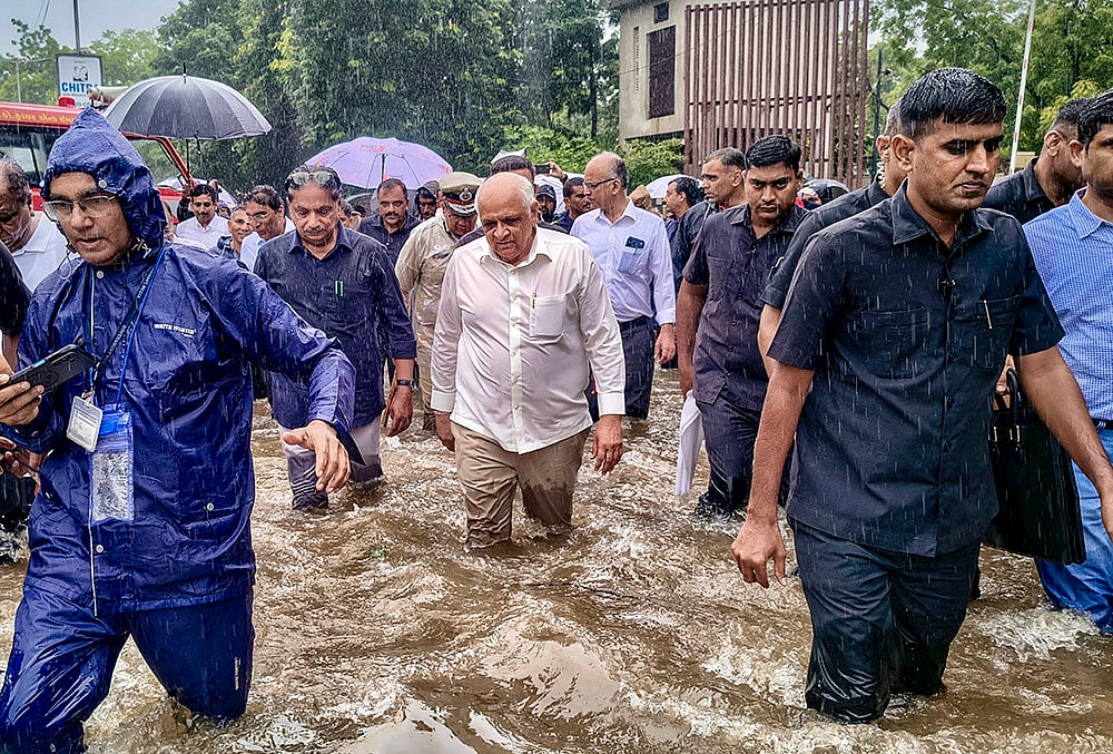 Gujarat CM inspects waterlogged areas