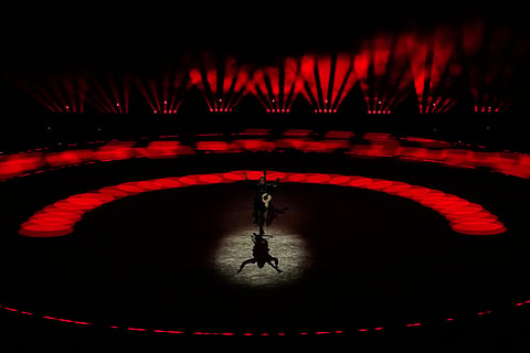 KT Tunstall performs on stage during the Commonwealth Games opening ceremony in Glasgow, Scotland.