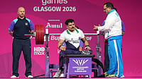 (AP Photo/Eranga Jayawardena) : India's Parmjeet Kumar reacts after a successful lift in the men's lightweight para powerlifting during the Commonwealth Games in Glasgow, Scotland, Friday, July 24, 2026