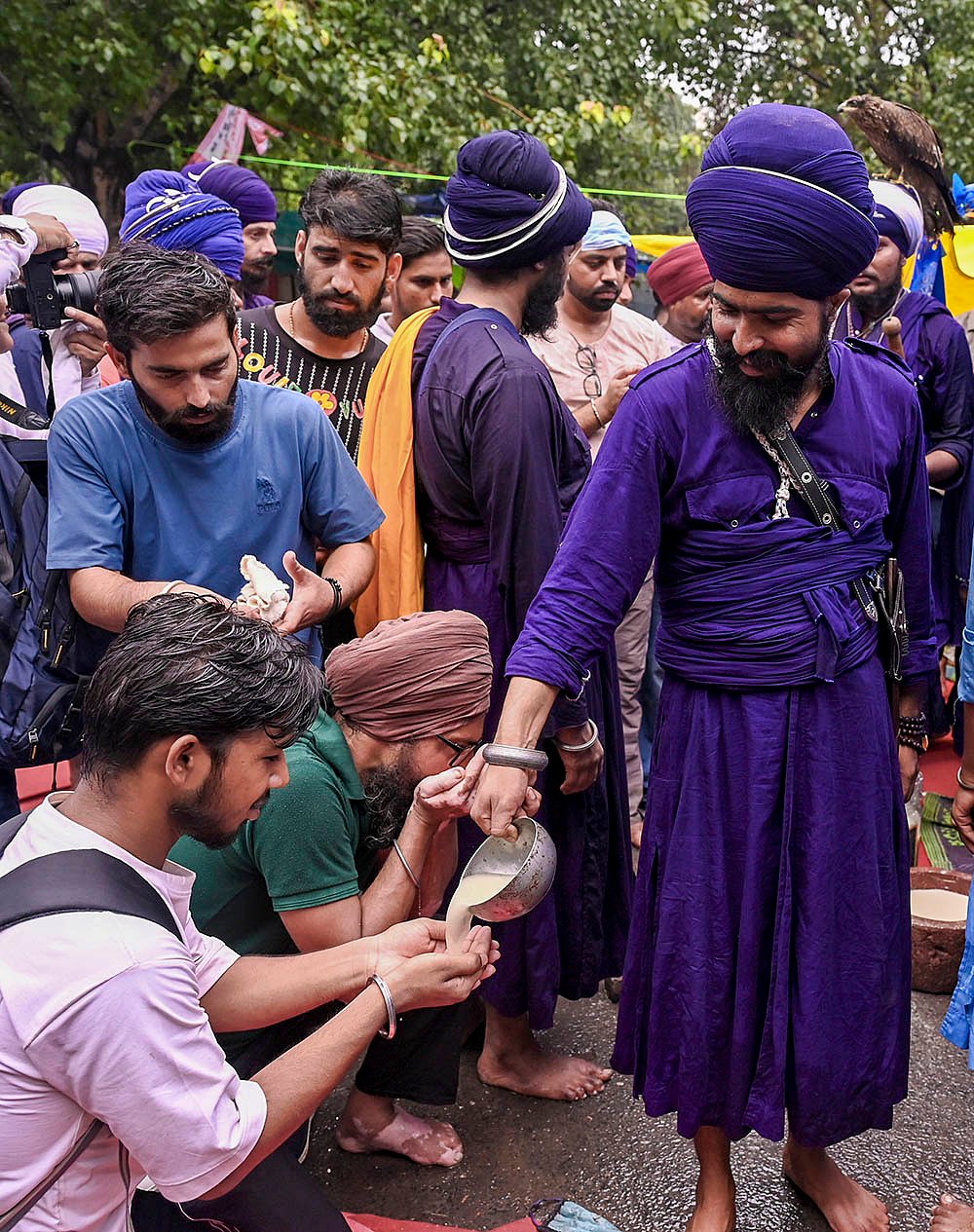 Nihang Sikhs during  CJP protests