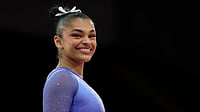 uclagymnastics/X : Tiana Sumanasekera makes her debut with Sri Lanka at the Commonwealth Games on Saturday.