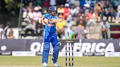 Ishan Kishan taking on the short ball against Zimbabwe during the 2nd T20I at the Harare Sports Club. - BCCI