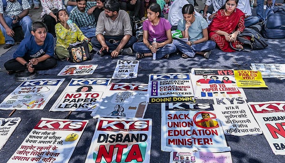 | Photo: PTI : Cockroach Janta Party (CJP) supporters in New Delhi.