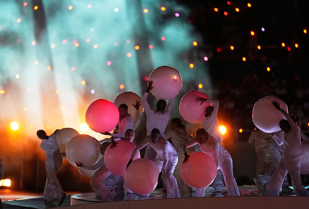 Dancers perform during the opening ceremony of the Central American and Caribbean Games in Santo Domingo, Dominican Republic, Friday, July 24, 2026. 