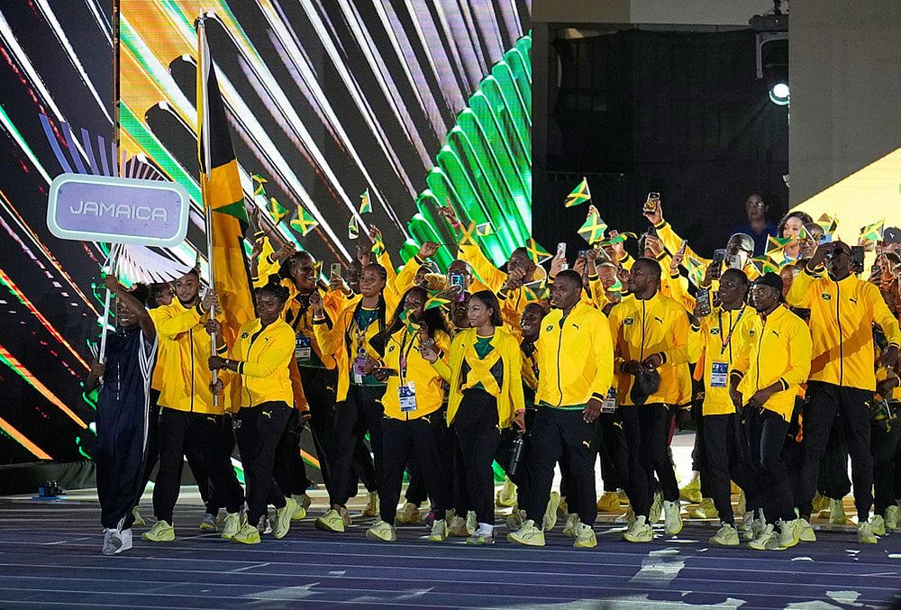 Athletes of Jamaica parade during the opening ceremony of the Central American and Caribbean Games in Santo Domingo, Dominican Republic, Friday, July 24, 2026. 
