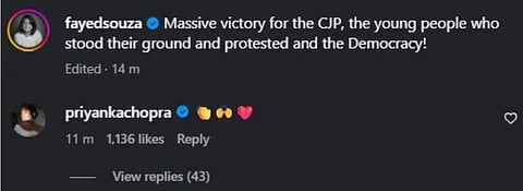 Priyanka Chopra's reaction