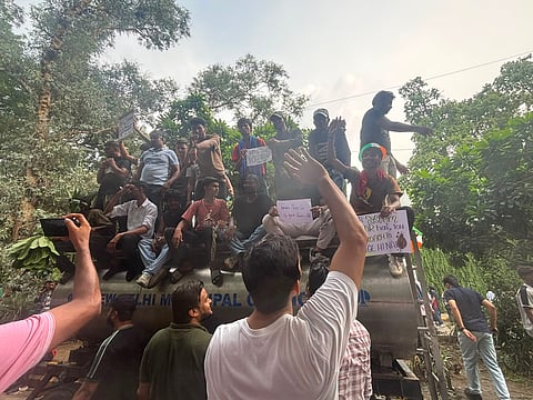 Celebration after Dharmendra Pradhan's resignation