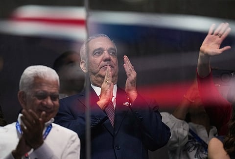 President of Dominican Republic Luis Abinader applauds during the opening ceremony of the Central American and Caribbean Games in Santo Domingo, Dominican Republic, Friday, July 24, 2026. 
 