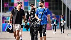 Indian boxers Sumit Kundu, right, Sachin Siwach, and others after a training session for the Glasgow Commonwealth Games 2026, at the SEC Centre in Glasgow, Scotland. - | Photo: PTI/Ravi Choudhary