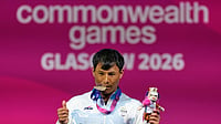 Carrying The Mighty Manipuri Mantle: Rishikanta Chanambam Continues India's Golden Weightlifting Lineage (AP Photo/Manish Swarup) : India's Rishikant Chanambam Singh celebrates after wining silver medal in 60 kilogram clean and jerk weightlifting during the Commonwealth Games in Glasgow, Scotland, Sunday, July 26, 2026.