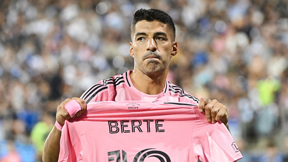 montreal vs inter Miami mls 2026 Suarez with Berterame shirt ap photo