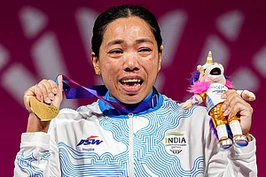 | Photo: PTI/Ravi Choudhary : India's Mirabai Chanu wins gold medal in the women's 48kg Final weightlifting competition at the 23rd Commonwealth Games, in Glasgow, Scotland, Sunday, July 26, 2026. She clinched her third successive Commonwealth Games gold medal in the women’s 48kg category.