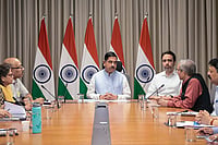 Day In Pics: July 26, 2026 | Photo: Handout via PTI : In this image received on July 26, 2026, Union Minister Pralhad Joshi during a meeting as he takes charge as education minister, in New Delhi. Joshi has been given additional charge of the education ministry besides his role as the consumer affairs minister.