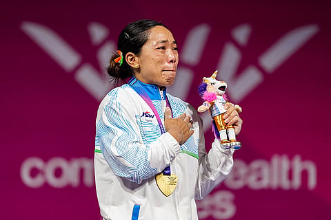 India's Mirabai Chanu wins gold medal in the women's 48kg Final weightlifting competition at the 23rd Commonwealth Games, in Glasgow, Scotland.