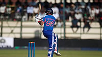 IND Vs ZIM Toss Update, 3rd T20I: India Elect To Bat First - Check Playing XIs | Photo: AP/Wonder Mashura : India's captain Shreyas Iyer watches his shot during the first T20 cricket match between Zimbabwe and India in Harare, Zimbabwe, Thursday, July 23, 2026.