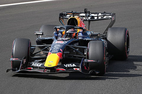 Red Bull driver Max Verstappen of the Netherlands steers his car during a qualifying session ahead of Sunday's Formula One Hungarian Grand Prix auto race, at the Hungaroring racetrack in Mogyorod, near Budapest, Hungary.