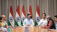| Photo: Handout via PTI  : In this image received on July 26, 2026, Union Minister Pralhad Joshi during a meeting as he takes charge as education minister, in New Delhi. Joshi has been given additional charge of the education ministry besides his role as the consumer affairs minister.