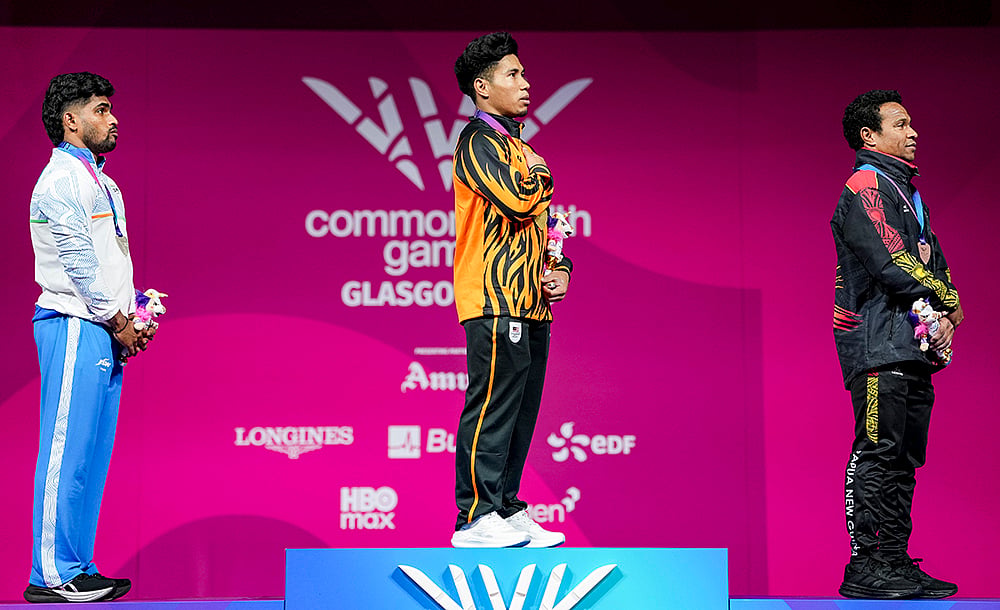 Muthupandi Raja glasgow cwg 2026 weightlifting podium pics