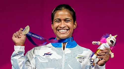narendramodi/X : Gyaneshwari Yadav secured a brilliant silver medal in the womens 53kg category at the Commonwealth Games in Glasgow with a personal-best total lift of 199kg.