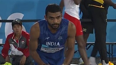Sarvesh Kushare prepares for a jump during men's high jump final in Commonwealth Games 2026. - afiindia/X