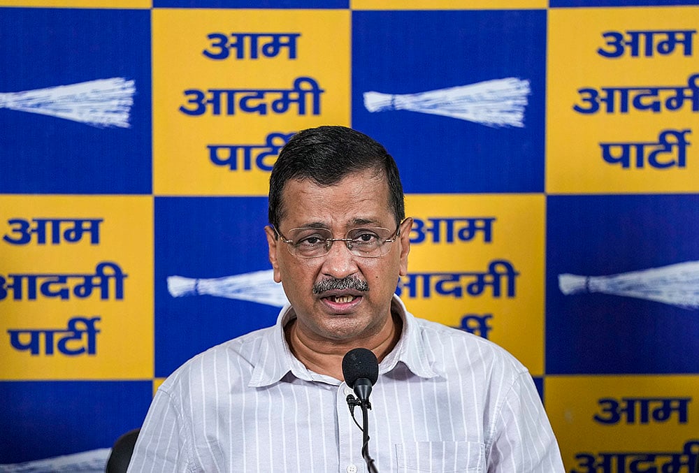 Arvind Kejriwal speaks to media