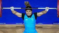 Indian weightlifter Bindyarani Sorokhaibam clinched the bronze medal in the women's 58kg category at the Commonwealth Games 2026. - Media_SAI/X