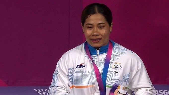 Bindyarani Sorokhaibam at the podium. - X/Screen Grab