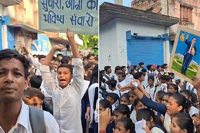 School Children Protest in Fatehpur