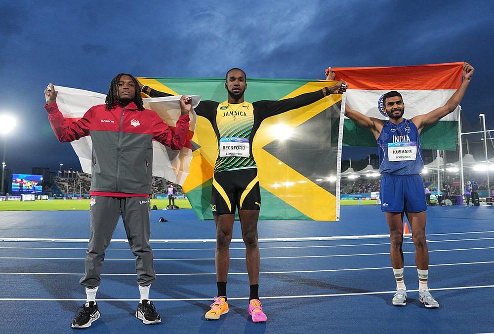 Sarvesh Kushare Glasgow CWG 2026 mens high jump podium ceremony